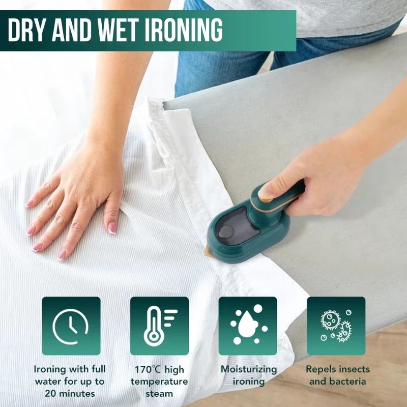 Handheld Garment Steamer for Quick Wrinkle Removal at Home & Travel