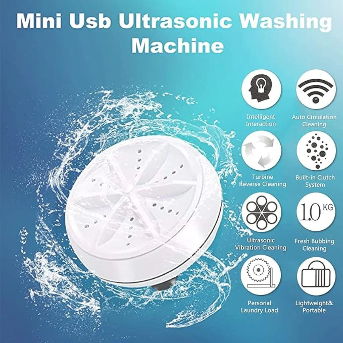 Ultrasonic Travel Washing Machine for Socks, Underwear & Dishes